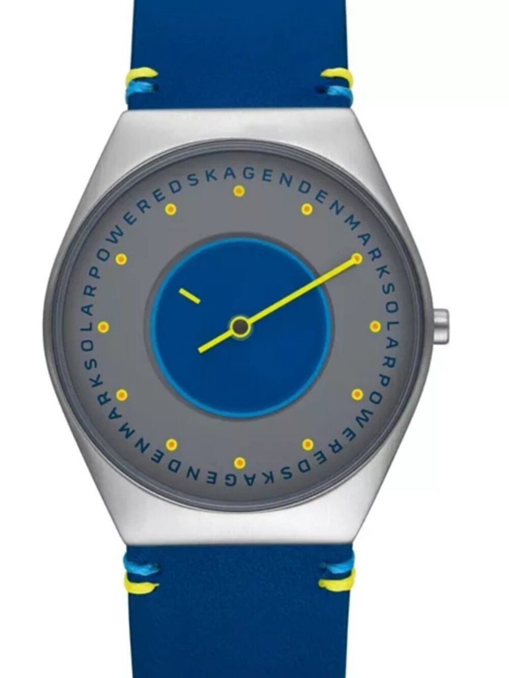 Skagen Men's Grenen Solar Halo Ocean Blue Leather 37mm